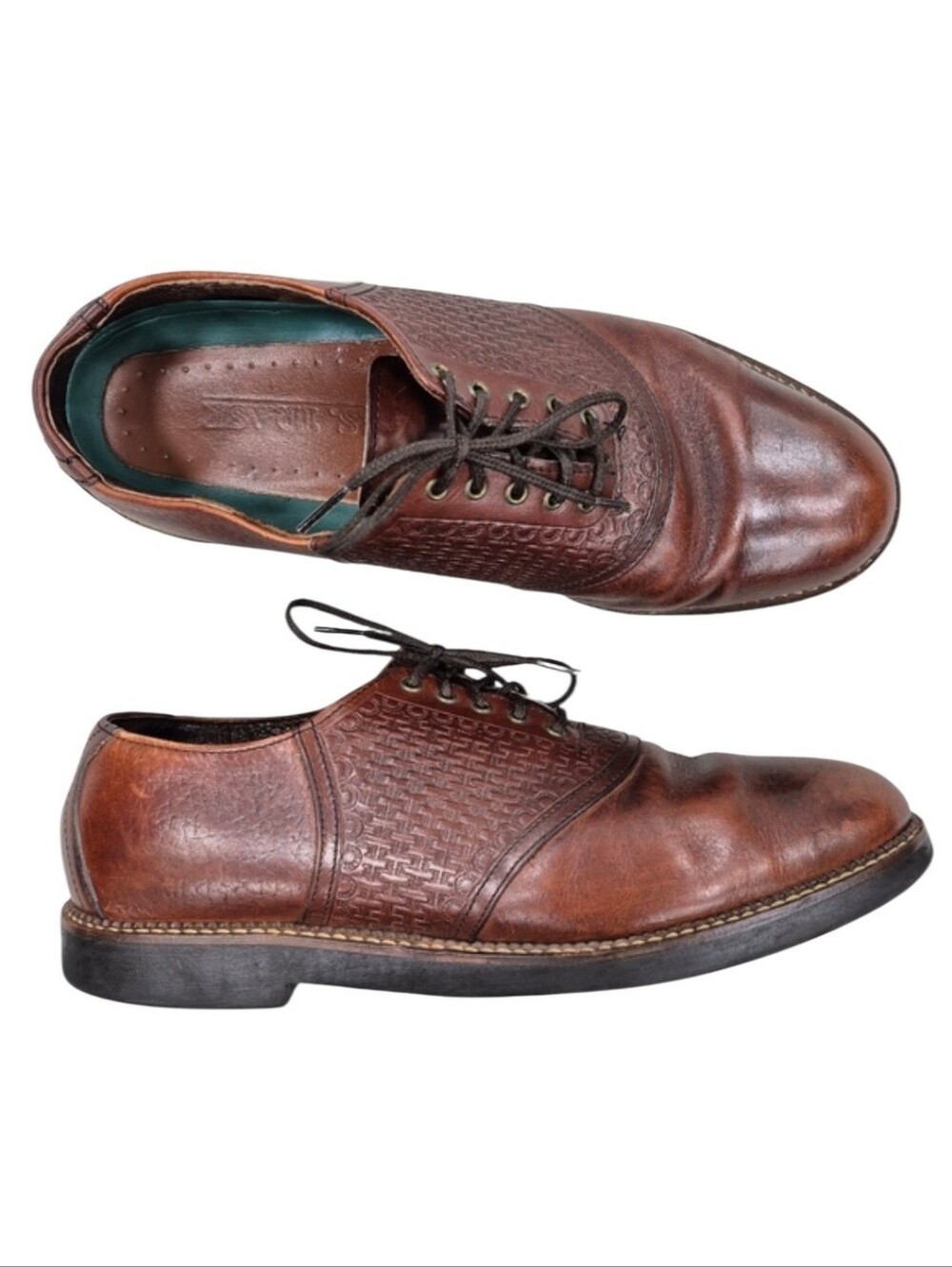 H.S. Trask Bozeman Montana Oxford Saddle shoes men's 11.5 M brown leather